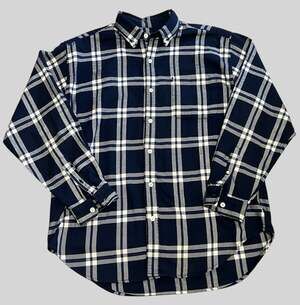 Vintage Polo Jeans Co Ralph Lauren Flannel Shirt Men's Large Blue Heavy Cotton